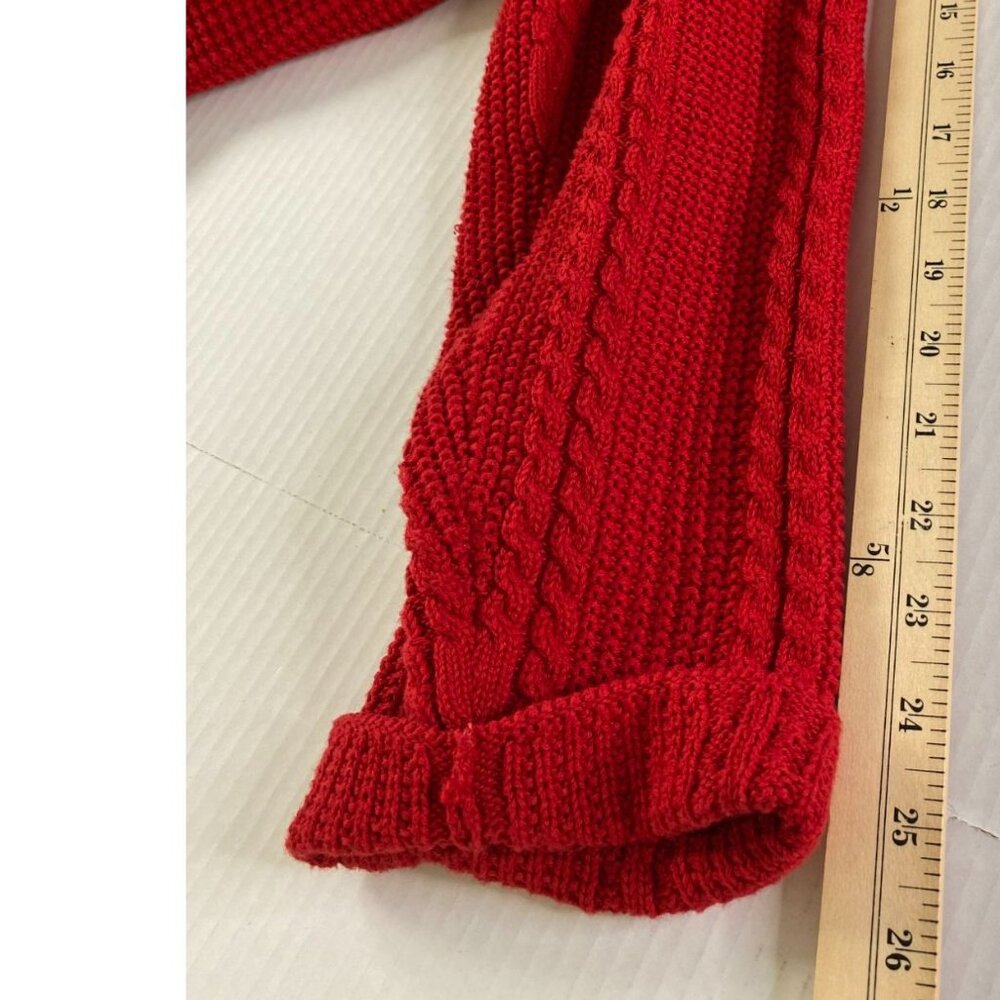 Jeanne Pierre Women Red Oversized Cowl Neck Long Line Cable Knit Sweater Size 3X - Picture 8 of 8